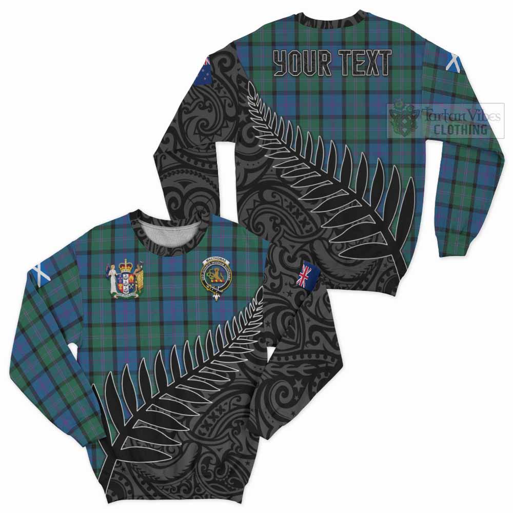 MacThomas (McThomas) Crest Tartan Sweatshirt with New Zealand Silver Fern Half Style Unisex - Tartan Vibes Clothing