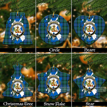 MacThomas (McThomas) Tartan Christmas Ceramic Ornaments with Family Crest and Scotland Map Ceramic - Tartan Vibes Clothing