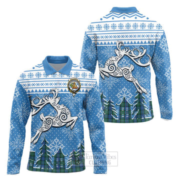 MacThomas (McThomas) Clan Christmas Long Sleeve Polo Shirt Celtic Reindeer Style Unisex - Tartan Vibes Clothing