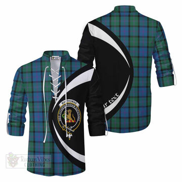 MacThomas (McThomas) Tartan Ghillie Kilt Shirt with Family Crest Circle Style Men - Tartan Vibes Clothing