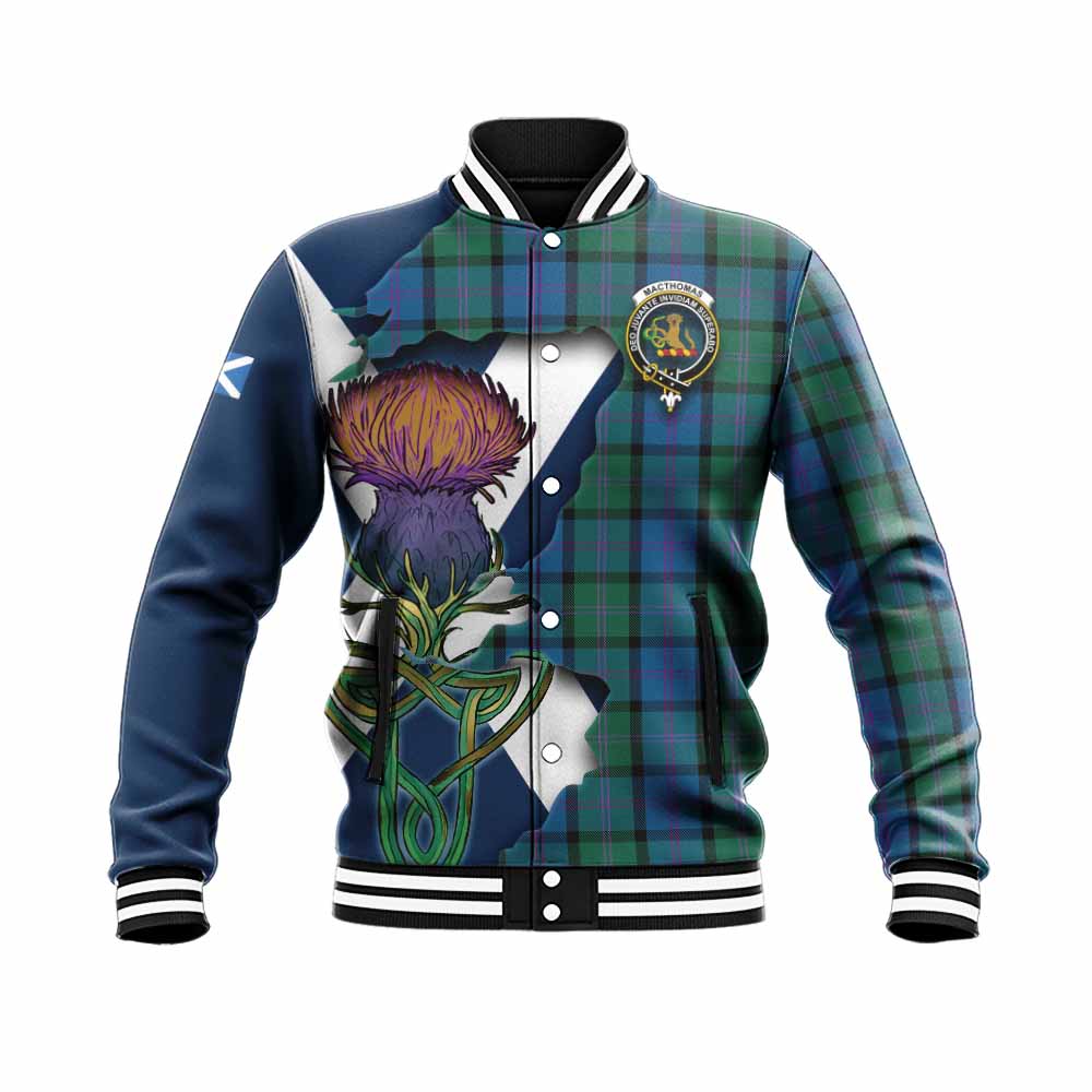 MacThomas (McThomas) Tartan Family Crest Baseball Jacket Scottish Thistle Celtic Inspired Unisex - Tartan Vibes Clothing