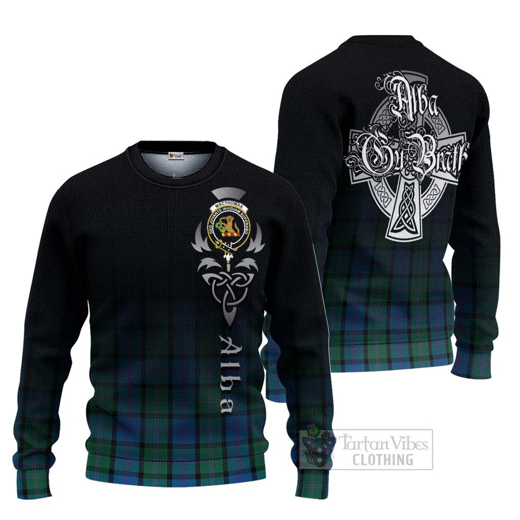 MacThomas (McThomas) Tartan Ugly Sweater Featuring Alba Gu Brath Family Crest Celtic Inspired Unisex - Tartan Vibes Clothing