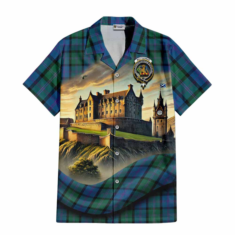 MacThomas (McThomas) Tartan Family Crest Hawaiian Shirt with Scottish Ancient Castle Style Kid - Tartan Vibes Clothing