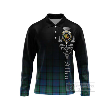 MacThomas (McThomas) Tartan Long Sleeve Polo Shirt Featuring Alba Gu Brath Family Crest Celtic Inspired Unisex - Tartan Vibes Clothing