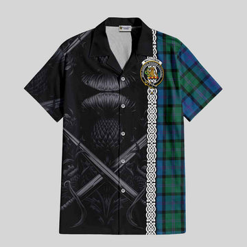 MacThomas (McThomas) Tartan Hawaiian Shirt with Family Crest Cross Sword Thistle Celtic Vibes Kid - Tartan Vibes Clothing