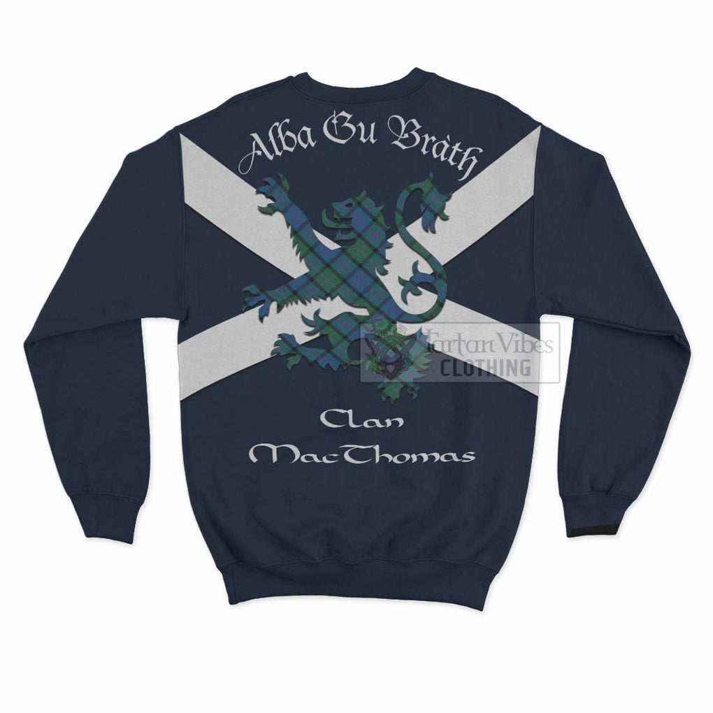 MacThomas (McThomas) Tartan Lion Rampant Sweatshirt Proudly Display Your Heritage with Alba Gu Brath and Clan Name - Tartan Vibes Clothing