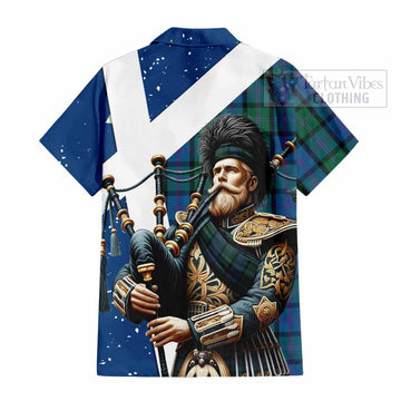 MacThomas (McThomas) Tartan Hawaiian Shirt with Family Crest Scottish Bagpiper Vibes - Tartan Vibes Clothing