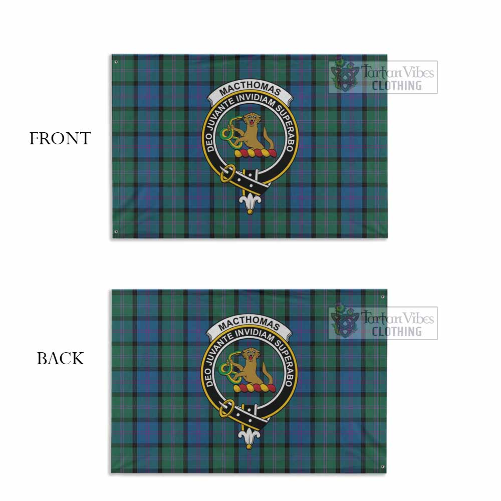 Tartan Vibes Clothing MacThomas (McThomas) Tartan House Flag with Family Crest