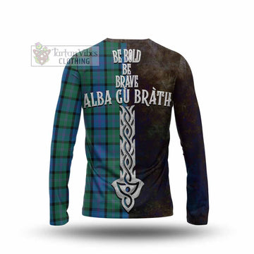 MacThomas (McThomas) Tartan Family Crest Long Sleeve T-Shirt Alba Gu Brath Be Brave Lion Ancient Style - Tartan Vibes Clothing