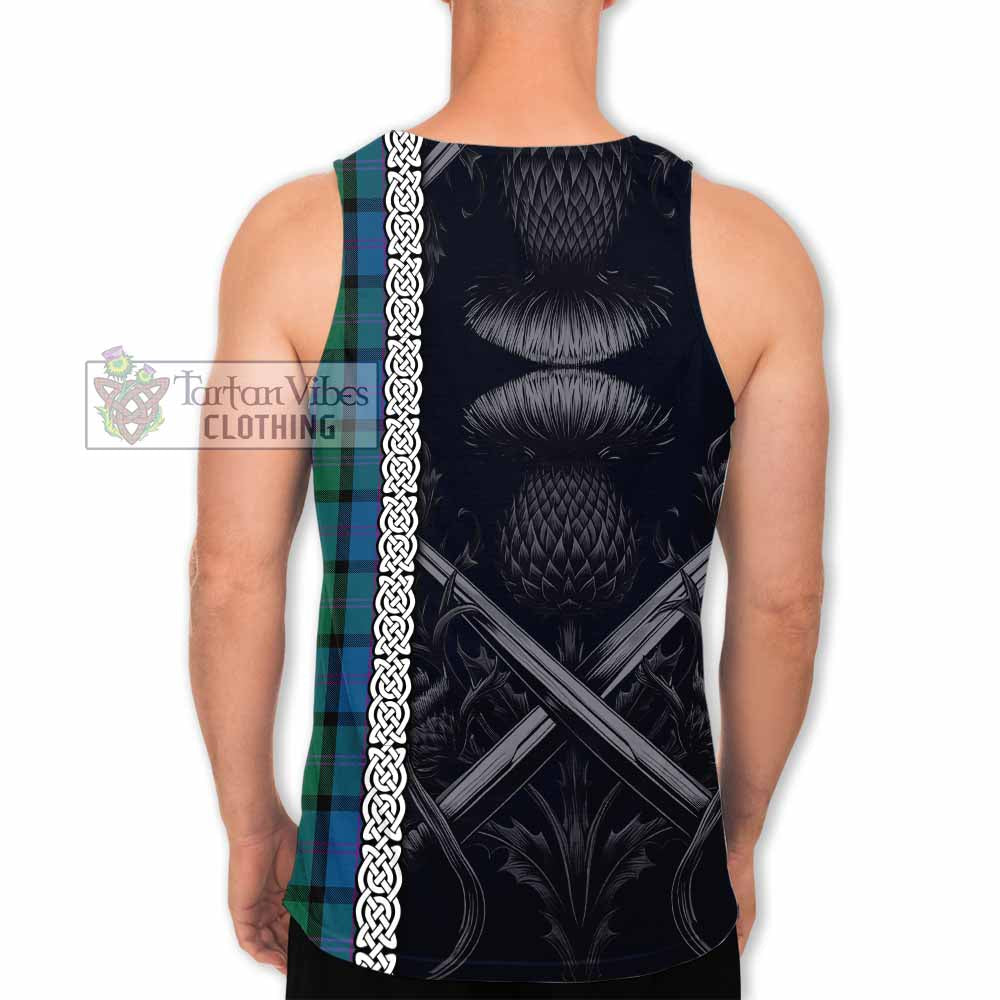 MacThomas (McThomas) Tartan Men's Tank Top with Family Crest Cross Sword Thistle Celtic Vibes - Tartan Vibes Clothing