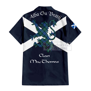 MacThomas (McThomas) Tartan Lion Rampant Hawaiian Shirt Proudly Display Your Heritage with Alba Gu Brath and Clan Name - Tartan Vibes Clothing