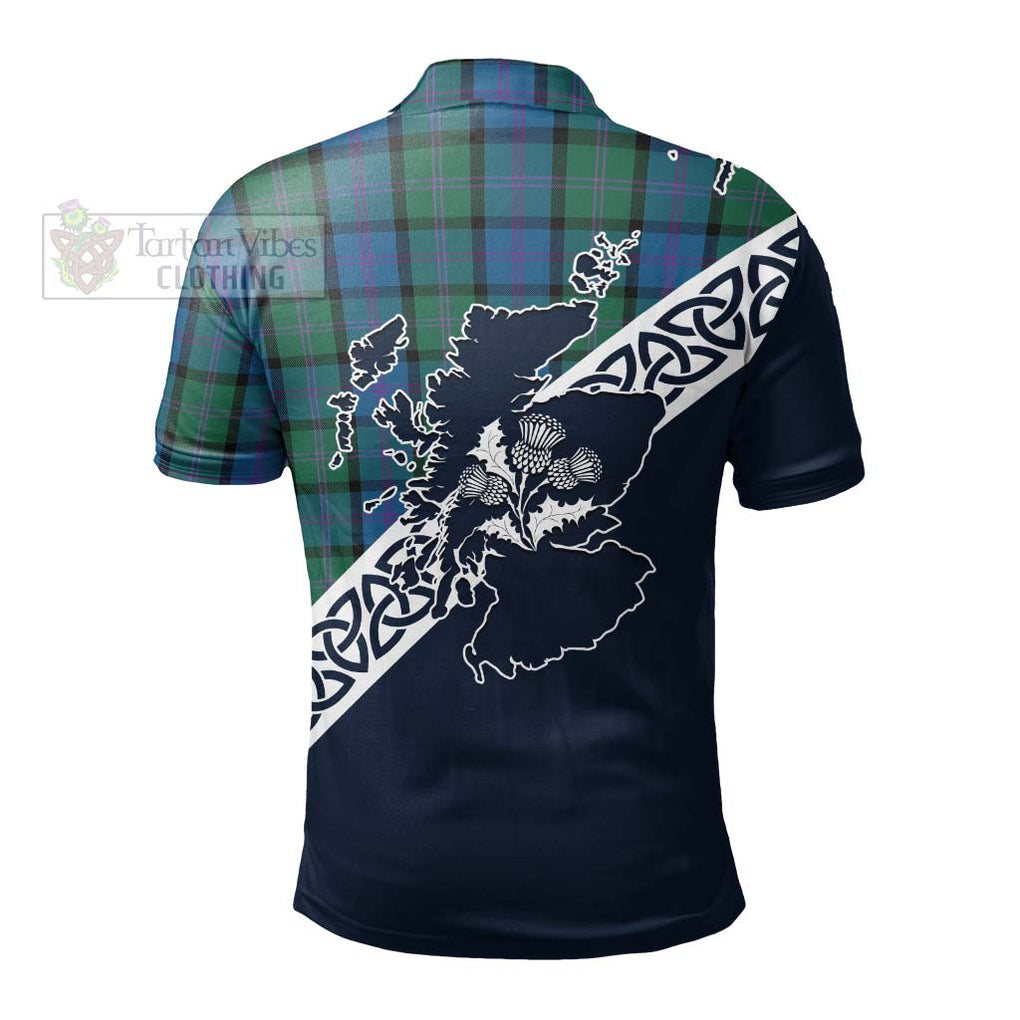 MacThomas (McThomas) Tartan Polo Shirt Featuring Thistle and Scotland Map - Tartanvibesclothing Store