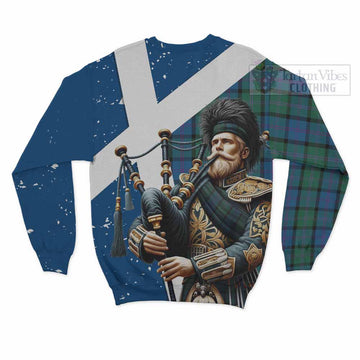 MacThomas (McThomas) Tartan Sweatshirt with Family Crest Scottish Bagpiper Vibes - Tartan Vibes Clothing