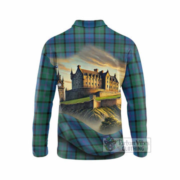 MacThomas (McThomas) Tartan Family Crest Long Sleeve Polo Shirt with Scottish Ancient Castle Style - Tartan Vibes Clothing