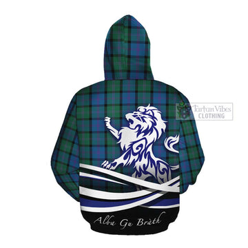 MacThomas (McThomas) Tartan Cotton Hoodie with Alba Gu Brath Regal Lion Emblem Pullover Hoodie - Tartan Vibes Clothing