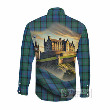 Tartan Vibes Clothing MacThomas (McThomas) Tartan Family Crest Long Sleeve Button Shirt with Scottish Ancient Castle Style