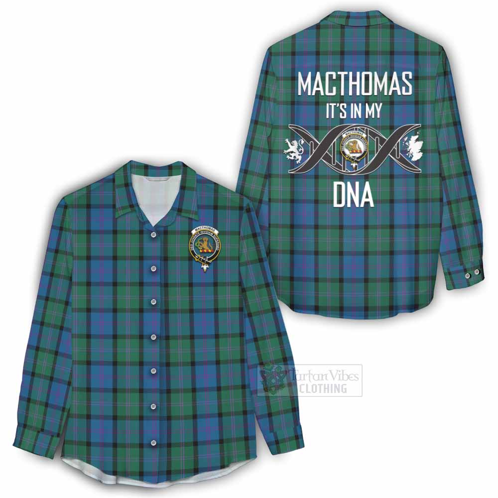 MacThomas (McThomas) Tartan Women's Casual Shirt with Family Crest DNA In Me Style - Tartan Vibes Clothing