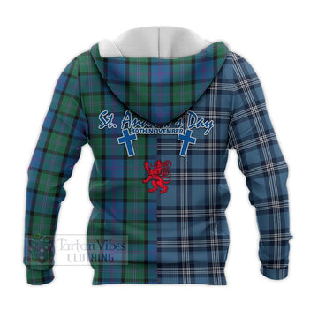 MacThomas (McThomas) Tartan Knitted Hoodie Happy St. Andrew's Day Half Tartan Style - Tartan Vibes Clothing