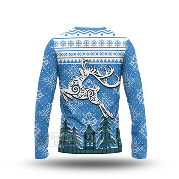MacThomas (McThomas) Clan Christmas Long Sleeve T-Shirt Celtic Reindeer Style - Tartan Vibes Clothing