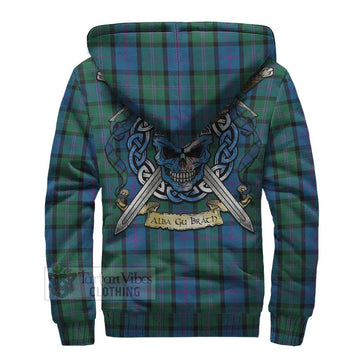 MacThomas (McThomas) Tartan Sherpa Hoodie with Family Crest Celtic Skull Style - Tartan Vibes Clothing