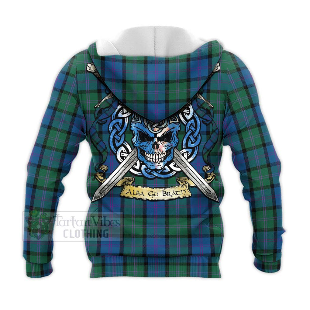 MacThomas (McThomas) Tartan Knitted Hoodie with Family Crest Celtic Skull Style - Tartan Vibes Clothing