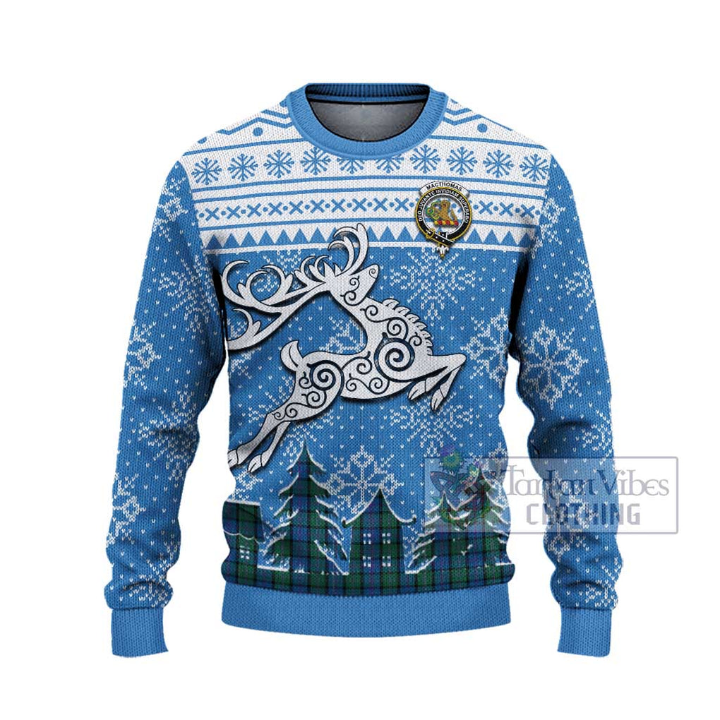 MacThomas (McThomas) Clan Christmas Ugly Sweater Celtic Reindeer Style - Tartan Vibes Clothing