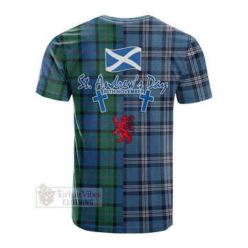 MacThomas (McThomas) Tartan Cotton T-shirt Happy St. Andrew's Day Half Tartan Style - Tartan Vibes Clothing