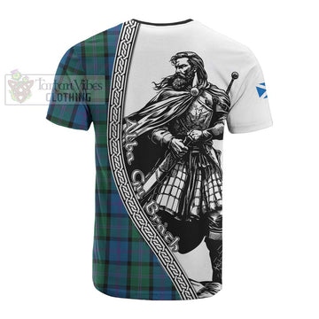MacThomas (McThomas) Tartan Clan Crest Cotton T-shirt with Highlander Warrior Celtic Style - Tartan Vibes Clothing