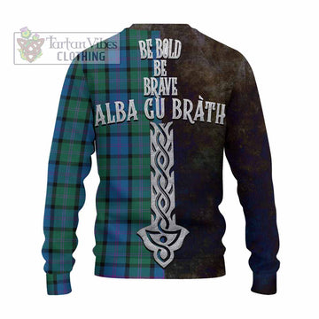 MacThomas (McThomas) Tartan Family Crest Knitted Sweater Alba Gu Brath Be Brave Lion Ancient Style - Tartan Vibes Clothing