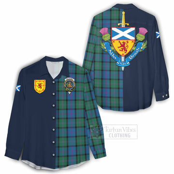 MacThomas (McThomas) Tartan Women's Casual Shirt Alba with Scottish Lion Royal Arm Half Style - Tartan Vibes Clothing