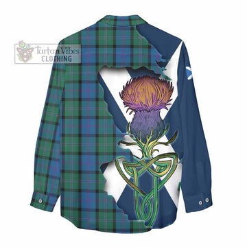 MacThomas (McThomas) Tartan Family Crest Women's Casual Shirt Scottish Thistle Celtic Inspired - Tartan Vibes Clothing