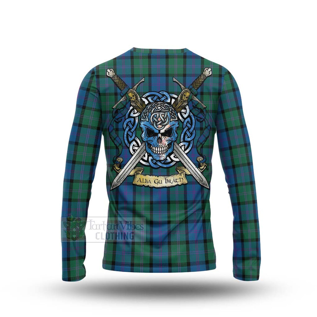 MacThomas (McThomas) Tartan Long Sleeve T-Shirt with Family Crest Celtic Skull Style - Tartan Vibes Clothing