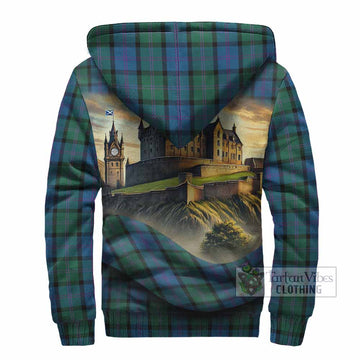 MacThomas (McThomas) Tartan Family Crest Sherpa Hoodie with Scottish Ancient Castle Style - Tartan Vibes Clothing
