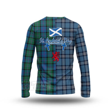 MacThomas (McThomas) Tartan Long Sleeve T-Shirt Happy St. Andrew's Day Half Tartan Style - Tartan Vibes Clothing