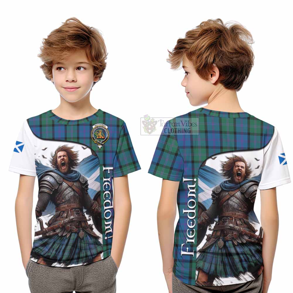 MacThomas (McThomas) Crest Tartan Kid T-Shirt Inspired by the Freedom of Scottish Warrior - Tartan Vibes Clothing