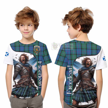 Tartan Vibes Clothing MacThomas (McThomas) Crest Tartan Kid T-Shirt Inspired by the Freedom of Scottish Warrior