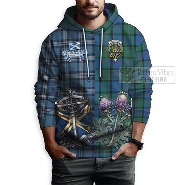 MacThomas (McThomas) Tartan Hoodie Happy St. Andrew's Day Half Tartan Style - Tartan Vibes Clothing