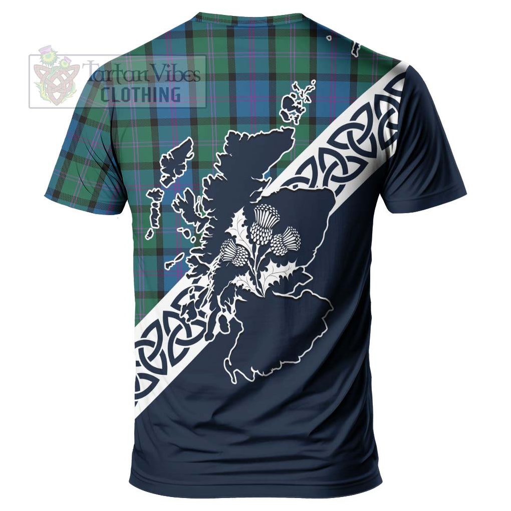 MacThomas (McThomas) Tartan T-Shirt Featuring Thistle and Scotland Map - Tartanvibesclothing Store
