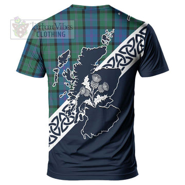 MacThomas (McThomas) Tartan T-Shirt Featuring Thistle and Scotland Map - Tartanvibesclothing Store