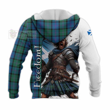 Tartan Vibes Clothing MacThomas (McThomas) Crest Tartan Knitted Hoodie Inspired by the Freedom of Scottish Warrior