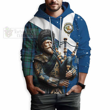 MacThomas (McThomas) Tartan Hoodie with Family Crest Scottish Bagpiper Vibes - Tartan Vibes Clothing