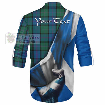 MacThomas (McThomas) Tartan Ghillie Kilt Shirt with Family Crest Scotland Patriotic Style - Tartan Vibes Clothing