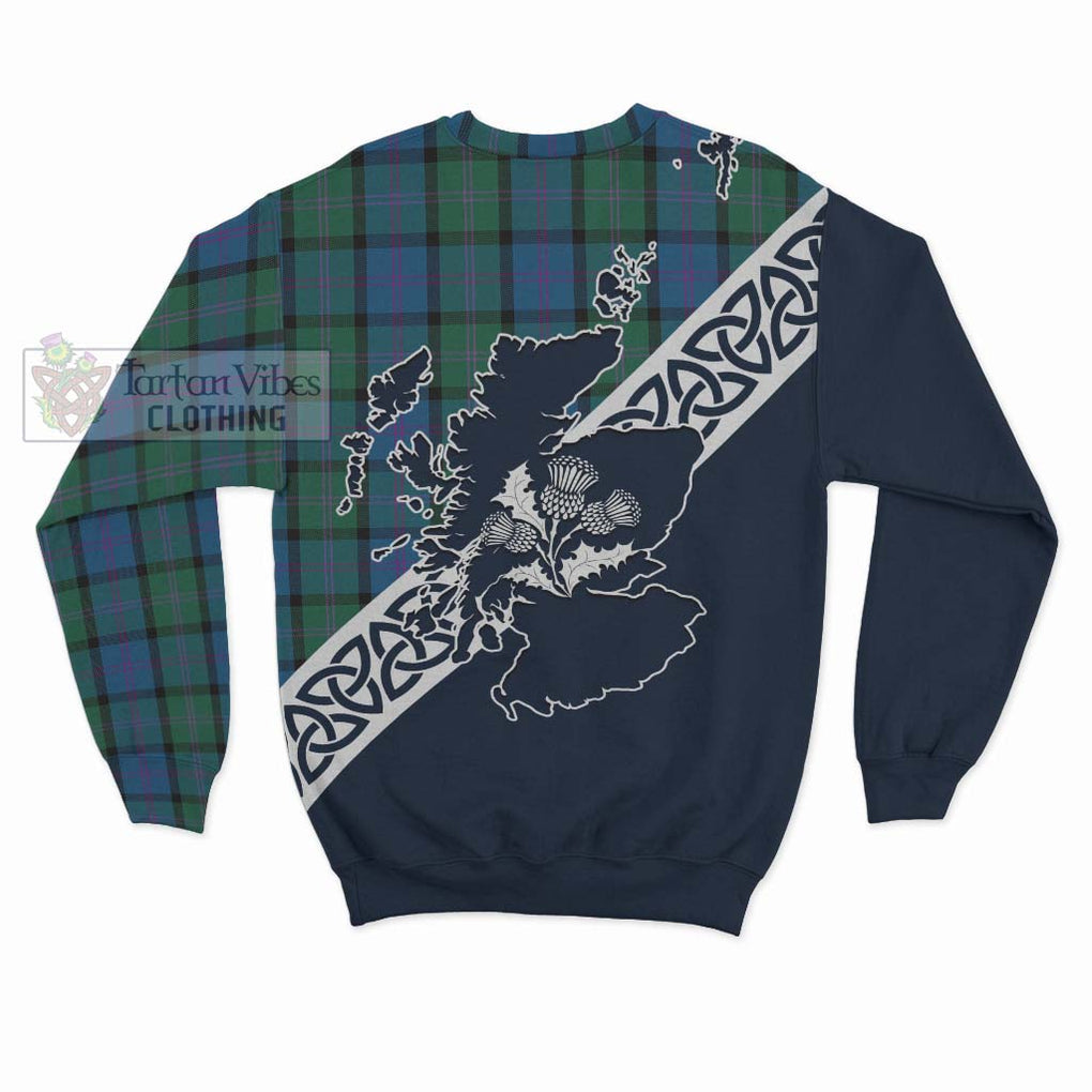 MacThomas (McThomas) Tartan Sweatshirt Featuring Thistle and Scotland Map - Tartan Vibes Clothing