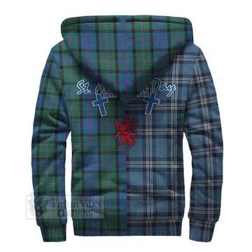 MacThomas (McThomas) Tartan Sherpa Hoodie Happy St. Andrew's Day Half Tartan Style - Tartan Vibes Clothing