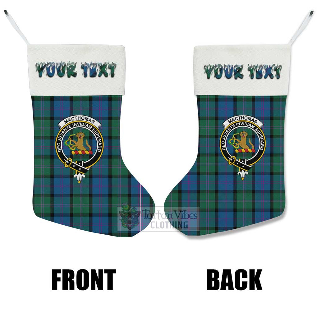 MacThomas (McThomas) Tartan Family Crest Christmas Stocking with Personalized Text - Tartan Vibes Clothing