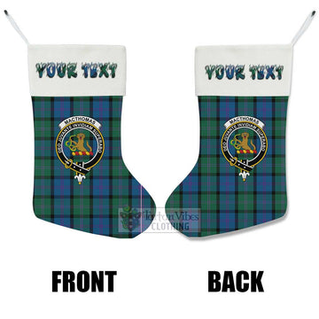 MacThomas (McThomas) Tartan Family Crest Christmas Stocking with Personalized Text - Tartan Vibes Clothing