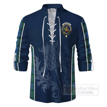 Tartan Vibes Clothing MacThomas (McThomas) Tartan Ghillie Kilt Shirt with Family Crest and Scottish Thistle Vibes Sport Style