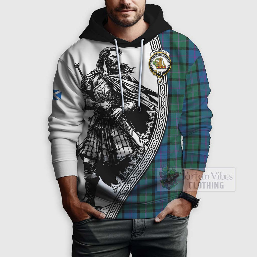 MacThomas (McThomas) Tartan Clan Crest Hoodie with Highlander Warrior Celtic Style - Tartan Vibes Clothing