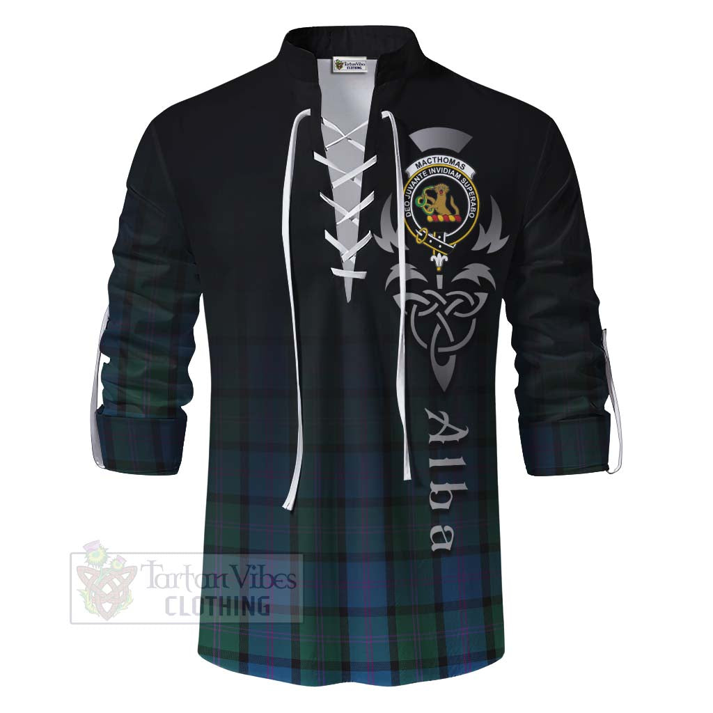 MacThomas (McThomas) Tartan Ghillie Kilt Shirt Featuring Alba Gu Brath Family Crest Celtic Inspired - Tartan Vibes Clothing