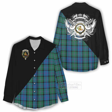MacThomas (McThomas) Tartan Women's Casual Shirt with Family Crest and Military Logo Style - Tartan Vibes Clothing
